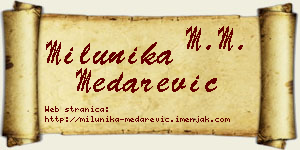 Milunika Medarević vizit kartica